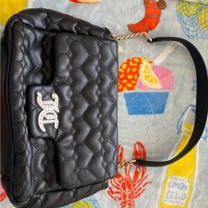 Juicy Couture Black Quilted Shoulder Bag with Silver Hardware